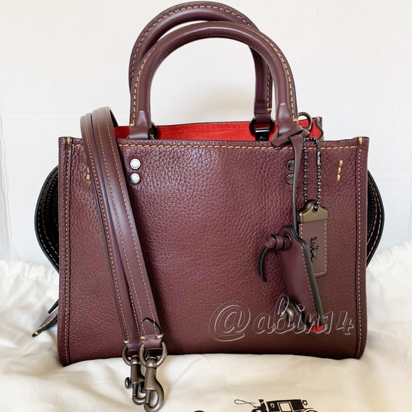 Coach Rogue 25 Oxblood Leather Satchel - Picture 14 of 16
